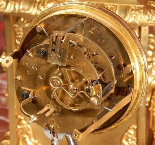 fig 4. Japy Freres Antique French Brass Table Clock ~ French - Circa 1860.